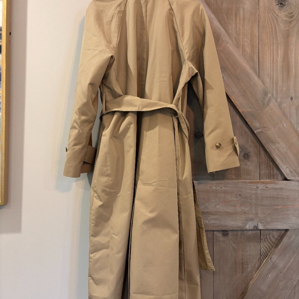 GAP Classic Trench Coat Petite Large NWT | Khaki Belted Long Coat - Picture 4 of 7